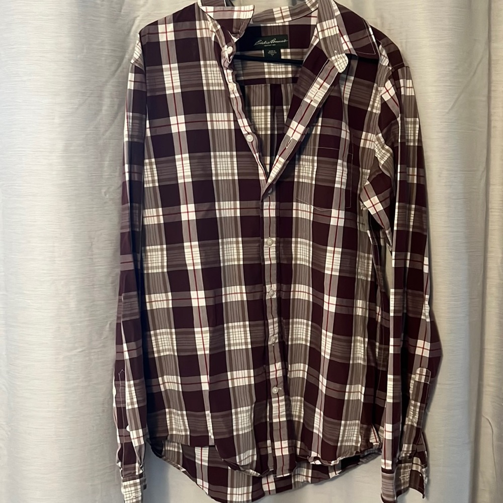 Mens Eddie Bauer plaid button down